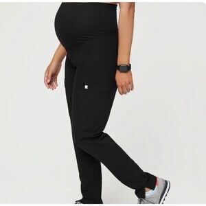 Figs Yola Maternity Scrub Pants Womens XS Extra Small Black Nurse Medical